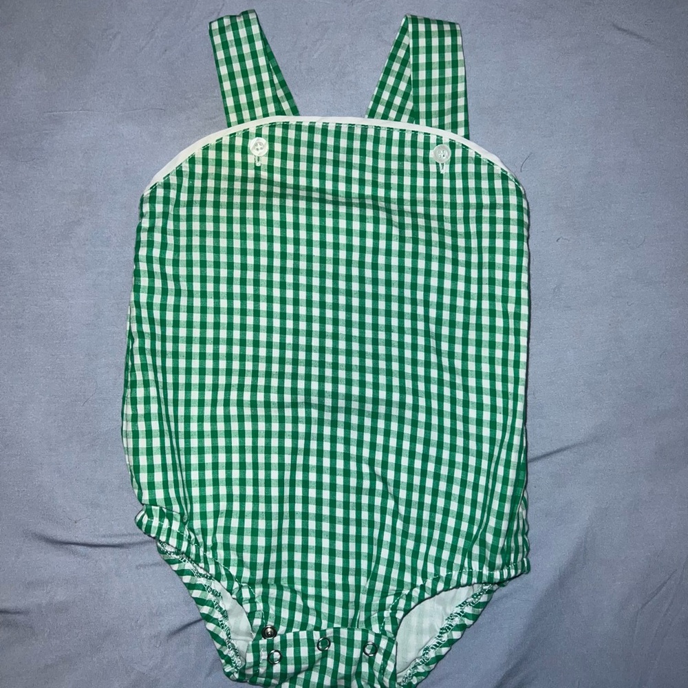 Green Checkered Kids Bodysuit